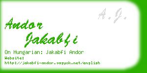 andor jakabfi business card